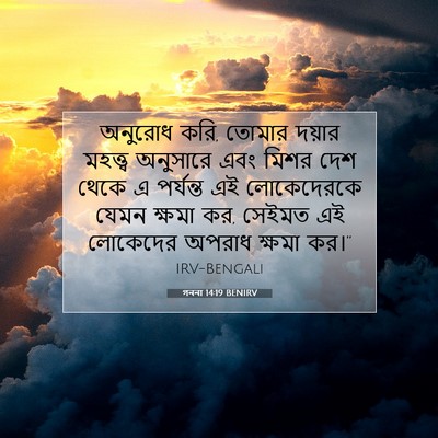Picture 07 - গননা 14:19 BENIRV - অনুরোধ করি, তোমার - Bible Verse Picture