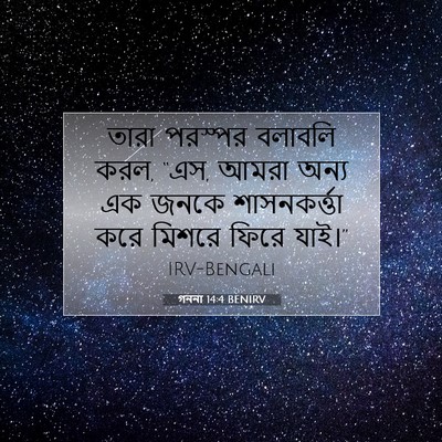 Picture 07 - গননা 14:4 BENIRV - তারা পরস্পর - Bible Verse Picture