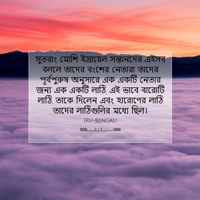 Picture 07 - গননা 17:6 BENIRV - সুতরাং মোশি - Bible Verse Picture