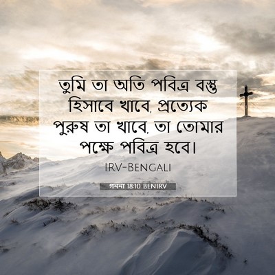 Picture 07 - গননা 18:10 BENIRV - তুমি তা অতি পবিত্র - Bible Verse Picture