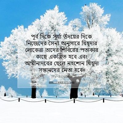 Picture 07 - গননা 2:3 BENIRV - পূর্ব দিকে - Bible Verse Picture