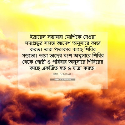 Picture 07 - গননা 2:34 BENIRV - ইস্রায়েল - Bible Verse Picture