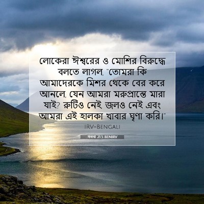 Picture 07 - গননা 21:5 BENIRV - লোকেরা ঈশ্বরের ও - Bible Verse Picture