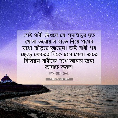 Picture 07 - গননা 22:23 BENIRV - সেই গাধী দেখলে যে, - Bible Verse Picture