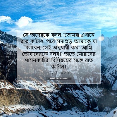 Picture 07 - গননা 22:8 BENIRV - সে তাদেরকে বলল, - Bible Verse Picture