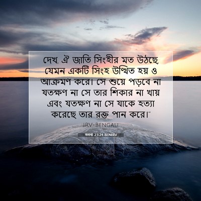 Picture 07 - গননা 23:24 BENIRV - দেখ, ঐ জাতি সিংহীর - Bible Verse Picture