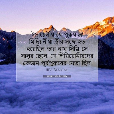 Picture 07 - গননা 25:14 BENIRV - ইস্রায়েলীয় যে - Bible Verse Picture