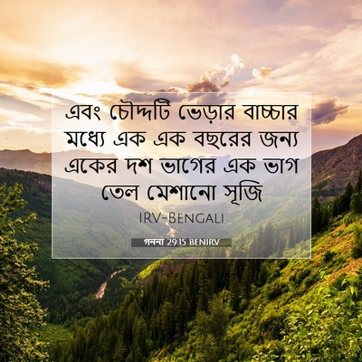 Picture 07 - গননা 29:15 BENIRV - এবং চৌদ্দটি - Bible Verse Picture
