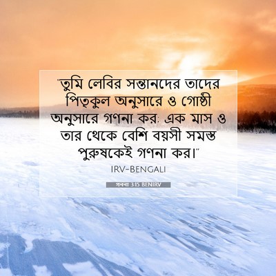 Picture 07 - গননা 3:15 BENIRV - “তুমি লেবির - Bible Verse Picture