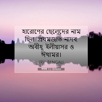 Picture 07 - গননা 3:2 BENIRV - হারোণের ছেলেদের - Bible Verse Picture