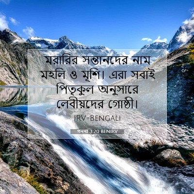 Picture 07 - গননা 3:20 BENIRV - মরারির সন্তানদের - Bible Verse Picture