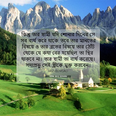 Picture 07 - গননা 30:12 BENIRV - কিন্তু তার স্বামী - Bible Verse Picture