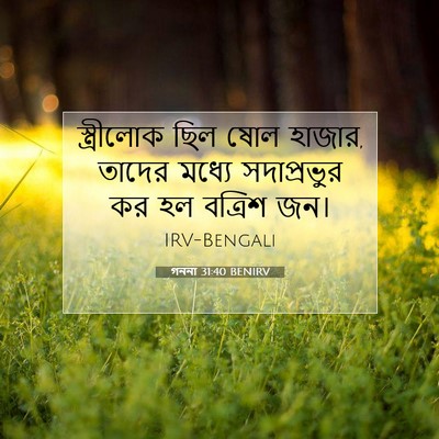 Picture 07 - গননা 31:40 BENIRV - স্ত্রীলোক ছিল ষোল - Bible Verse Picture