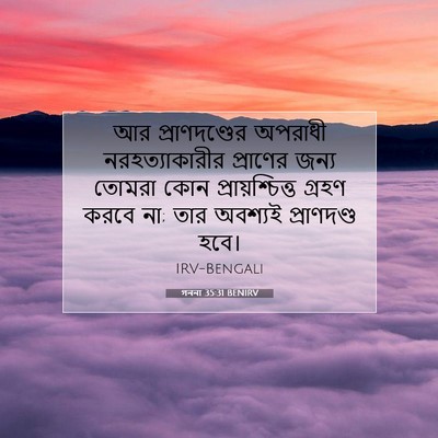 Picture 07 - গননা 35:31 BENIRV - আর প্রাণদণ্ডের - Bible Verse Picture
