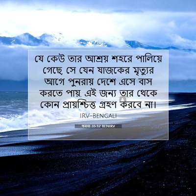 Picture 07 - গননা 35:32 BENIRV - যে কেউ তার আশ্রয় - Bible Verse Picture