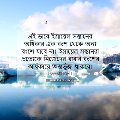 Picture 07 - গননা 36:7 BENIRV - এই ভাবে ইস্রায়েল - Bible Verse Picture