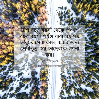 Picture 07 - গননা 4:30 BENIRV - ত্রিশ বছর বয়সী - Bible Verse Picture