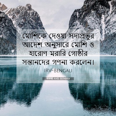 Picture 07 - গননা 4:45 BENIRV - মোশিকে দেওয়া - Bible Verse Picture