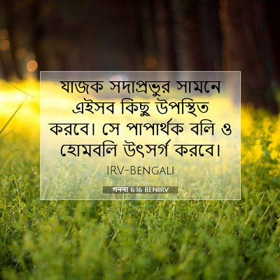 Picture 07 - গননা 6:16 BENIRV - যাজক সদাপ্রভুর - Bible Verse Picture