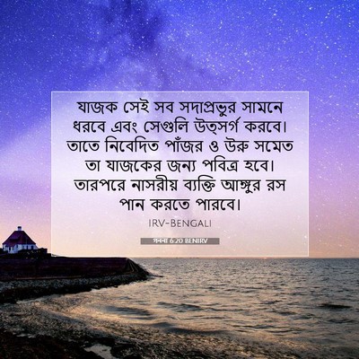 Picture 07 - গননা 6:20 BENIRV - যাজক সেই সব - Bible Verse Picture