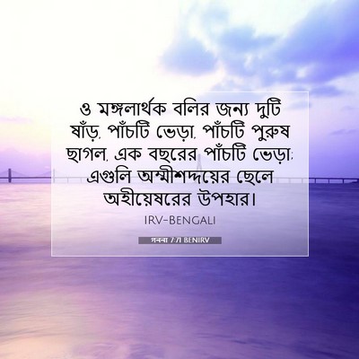 Picture 07 - গননা 7:71 BENIRV - ও মঙ্গলার্থক বলির - Bible Verse Picture