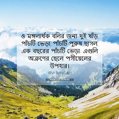 Picture 07 - গননা 7:77 BENIRV - ও মঙ্গলার্থক বলির - Bible Verse Picture