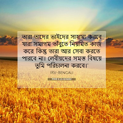 Picture 07 - গননা 8:26 BENIRV - তারা তাদের ভাইদের - Bible Verse Picture