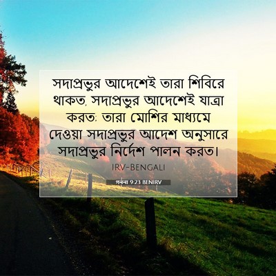 Picture 07 - গননা 9:23 BENIRV - সদাপ্রভুর আদেশেই - Bible Verse Picture