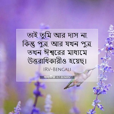 Picture 07 - গালাতীয়া 4:7 BENIRV - তাই তুমি আর দাস না, - Bible Verse Picture