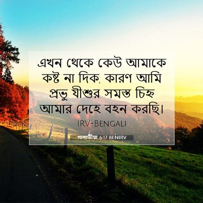 Picture 07 - গালাতীয়া 6:17 BENIRV - এখন থেকে কেউ আমাকে - Bible Verse Picture