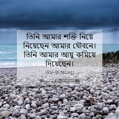 Picture 07 - গীতমালা 102:23 BENIRV - তিনি আমার শক্তি - Bible Verse Picture