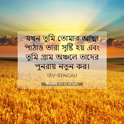 Picture 07 - গীতমালা 104:30 BENIRV - যখন তুমি তোমার - Bible Verse Picture
