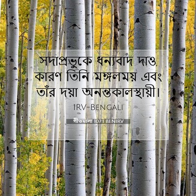 Picture 07 - গীতমালা 107:1 BENIRV - সদাপ্রভুুকে - Bible Verse Picture