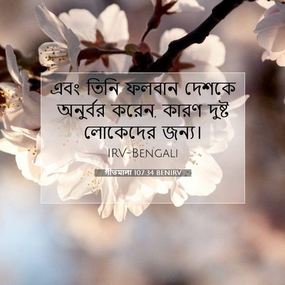 Picture 07 - গীতমালা 107:34 BENIRV - এবং তিনি ফলবান - Bible Verse Picture