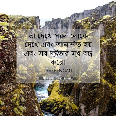 Picture 07 - গীতমালা 107:42 BENIRV - তা দেখে সরল লোকে - Bible Verse Picture