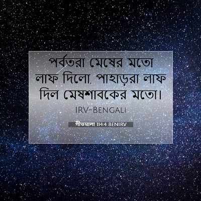 Picture 07 - গীতমালা 114:4 BENIRV - পর্বতরা মেষের মতো - Bible Verse Picture