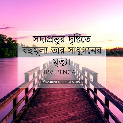 Picture 07 - গীতমালা 116:15 BENIRV - সদাপ্রভুুর - Bible Verse Picture
