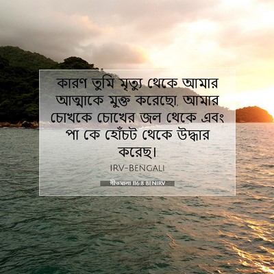 Picture 07 - গীতমালা 116:8 BENIRV - কারণ তুমি মৃত্যু - Bible Verse Picture