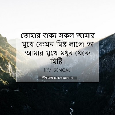 Picture 07 - গীতমালা 119:103 BENIRV - তোমার বাক্য সকল - Bible Verse Picture