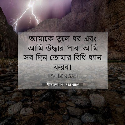 Picture 07 - গীতমালা 119:117 BENIRV - আমাকে তুলে ধর এবং - Bible Verse Picture