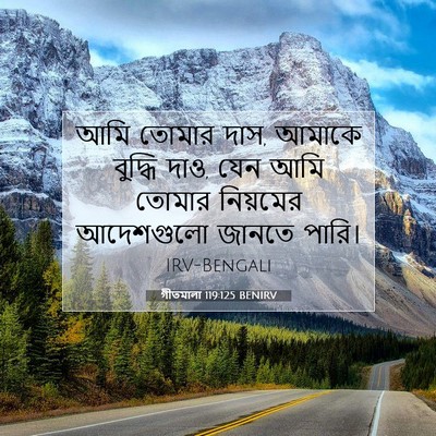 Picture 07 - গীতমালা 119:125 BENIRV - আমি তোমার দাস, - Bible Verse Picture