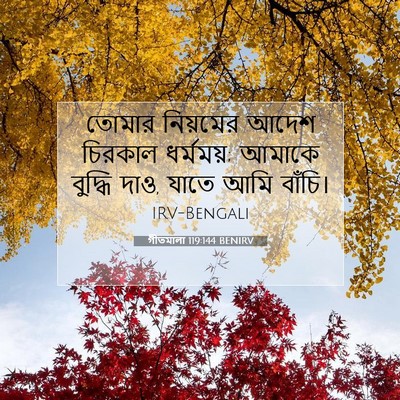Picture 07 - গীতমালা 119:144 BENIRV - তোমার নিয়মের - Bible Verse Picture