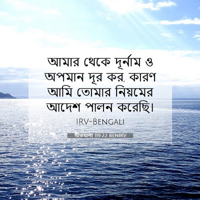 Picture 07 - গীতমালা 119:22 BENIRV - আমার থেকে দূর্নাম - Bible Verse Picture