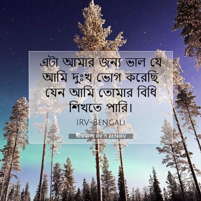 Picture 07 - গীতমালা 119:71 BENIRV - এটা আমার জন্য ভাল - Bible Verse Picture
