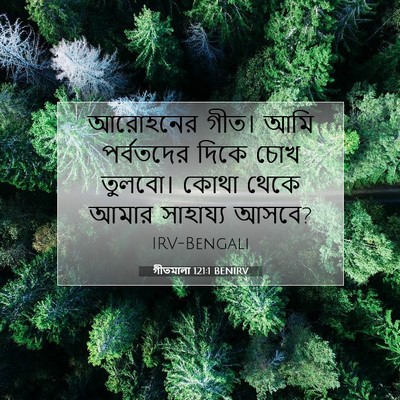 Picture 07 - গীতমালা 121:1 BENIRV - আরোহনের গীত। আমি - Bible Verse Picture