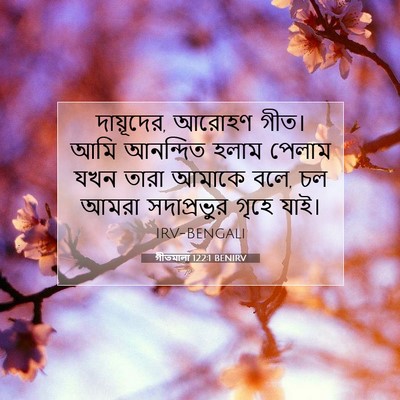 Picture 07 - গীতমালা 122:1 BENIRV - দায়ূদের, আরোহণ - Bible Verse Picture