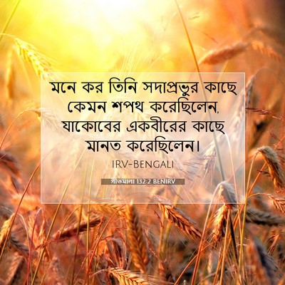 Picture 07 - গীতমালা 132:2 BENIRV - মনে কর তিনি - Bible Verse Picture