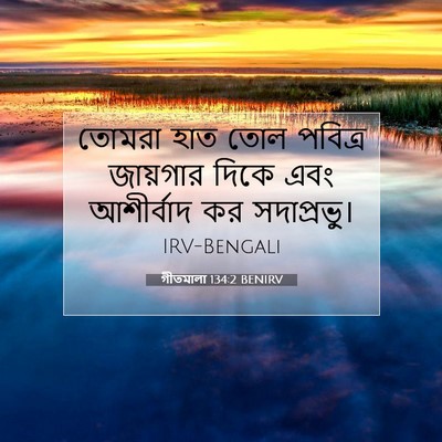 Picture 07 - গীতমালা 134:2 BENIRV - তোমরা হাত তোল - Bible Verse Picture