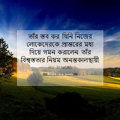 Picture 07 - গীতমালা 136:16 BENIRV - তাঁর স্তব কর, যিনি - Bible Verse Picture