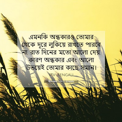 Picture 07 - গীতমালা 139:12 BENIRV - এমনকি অন্ধকারও - Bible Verse Picture